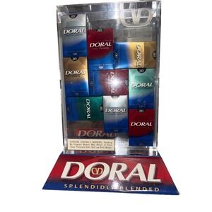 Doral Cigarettes Vintage Counter Display with Mirrored Back *See Condition READ*